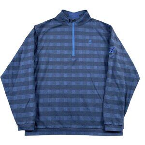 Sun Mountain Thermal Wear Sweater Mens Large Blue Striped 1/4 Zip Golf